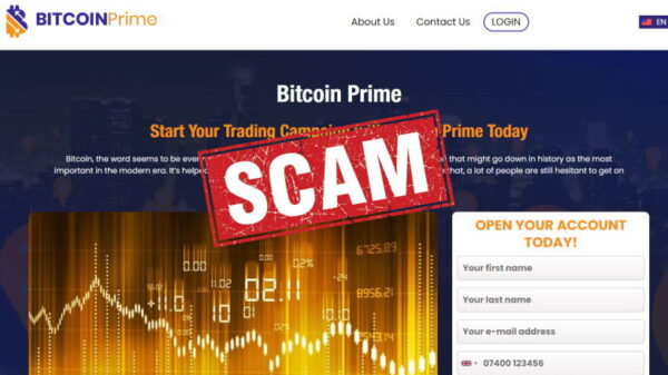 Bitcoin Prime App crypto scam fake exchange