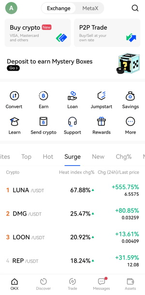 OKX exchange mobile app