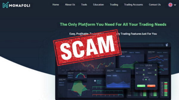 Monafoli fake crypto exchange scam