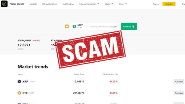 Pisces Global crypto scam platform