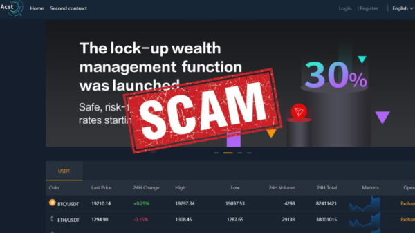 ACST fake crypto trading platform