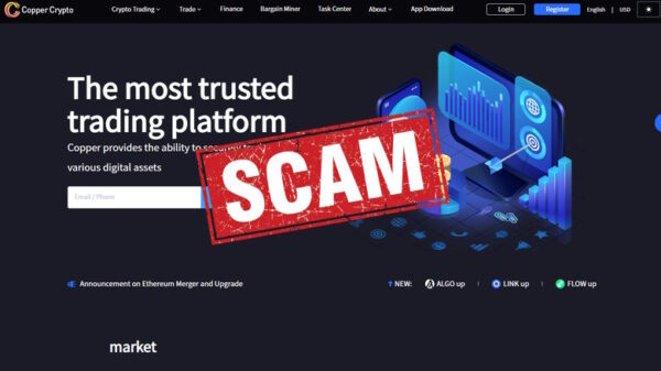 Copper Crypto scam trading platform graphic for feature