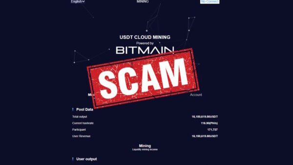 Ethmine xyz crypto mining scam platform page header