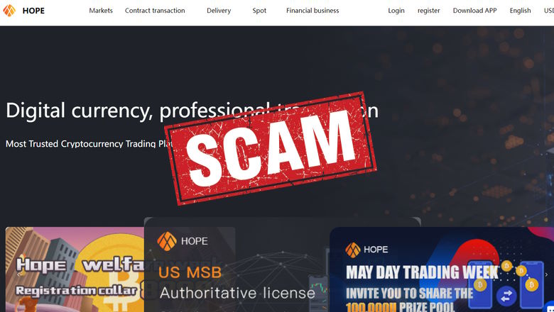 Hopooa Hope fake crypto exchange