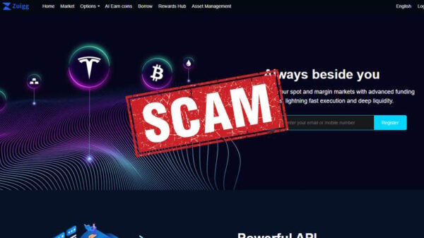 Zuigg scam crypto trading exchange
