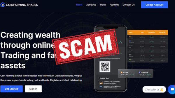 Coin Farming Shares scam crypto platform