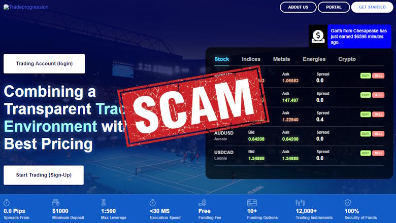 Tradeprogression scam crypto trading platform