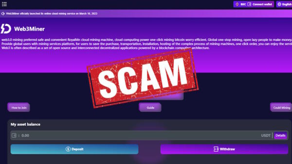 Web3Miner USDT cloud mining scam