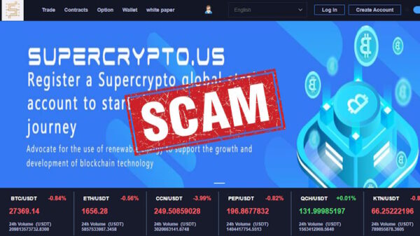 SuperCrypto scam crypto platform